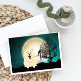 Halloween Scary Chow Chow White Greeting Cards And Envelopes Pack Of 8