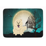 Caroline'S Treasures Halloween Scary Chow White Floor Mat, 19 X 27, Multicolor