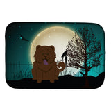 Caroline'S Treasures Halloween Scary Chow Chocolate Dish Drying Mat, 14 X 21