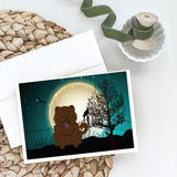 Halloween Scary Chow Chow Chocolate Greeting Cards And Envelopes Pack Of 8
