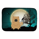 Caroline'S Treasures Halloween Scary Chow Cream Dish Drying Mat, 14 X 21