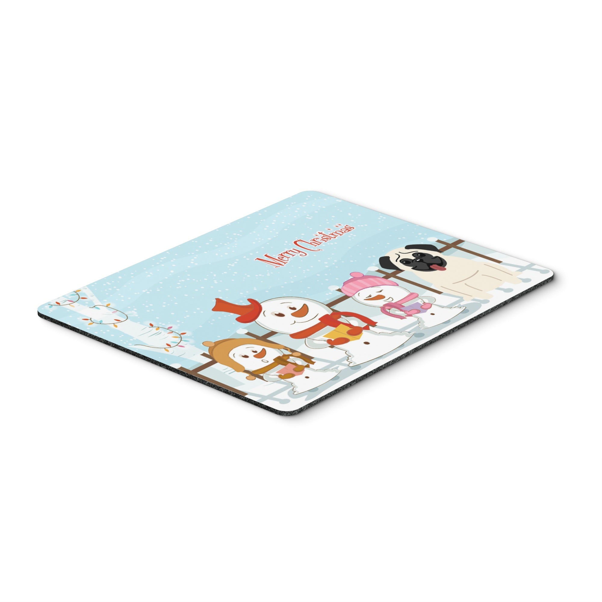 Caroline'S Treasures Merry Christmas Carolers Pug Cream Mouse Pad, Multicolor, 7.75X9.25 (Bb2335Mp)