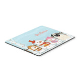 Caroline'S Treasures Merry Christmas Carolers Pug Cream Mouse Pad, Multicolor, 7.75X9.25 (Bb2335Mp)