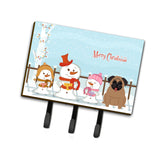 Caroline'S Treasures Merry Christmas Carolers Pug Brown Leash Or Key Holder Bb2336Th68, Triple, Multicolor