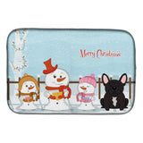 Caroline'S Treasures Merry Christmas Carolers French Bulldog Brindle Dish Drying Mat, 14 X 21