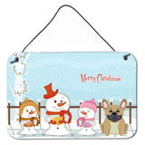 Caroline'S Treasures Merry Christmas Carolers French Bulldog Cream Wall Or Door Hanging Prints Bb2341Ds812, 8 X 12, Mu