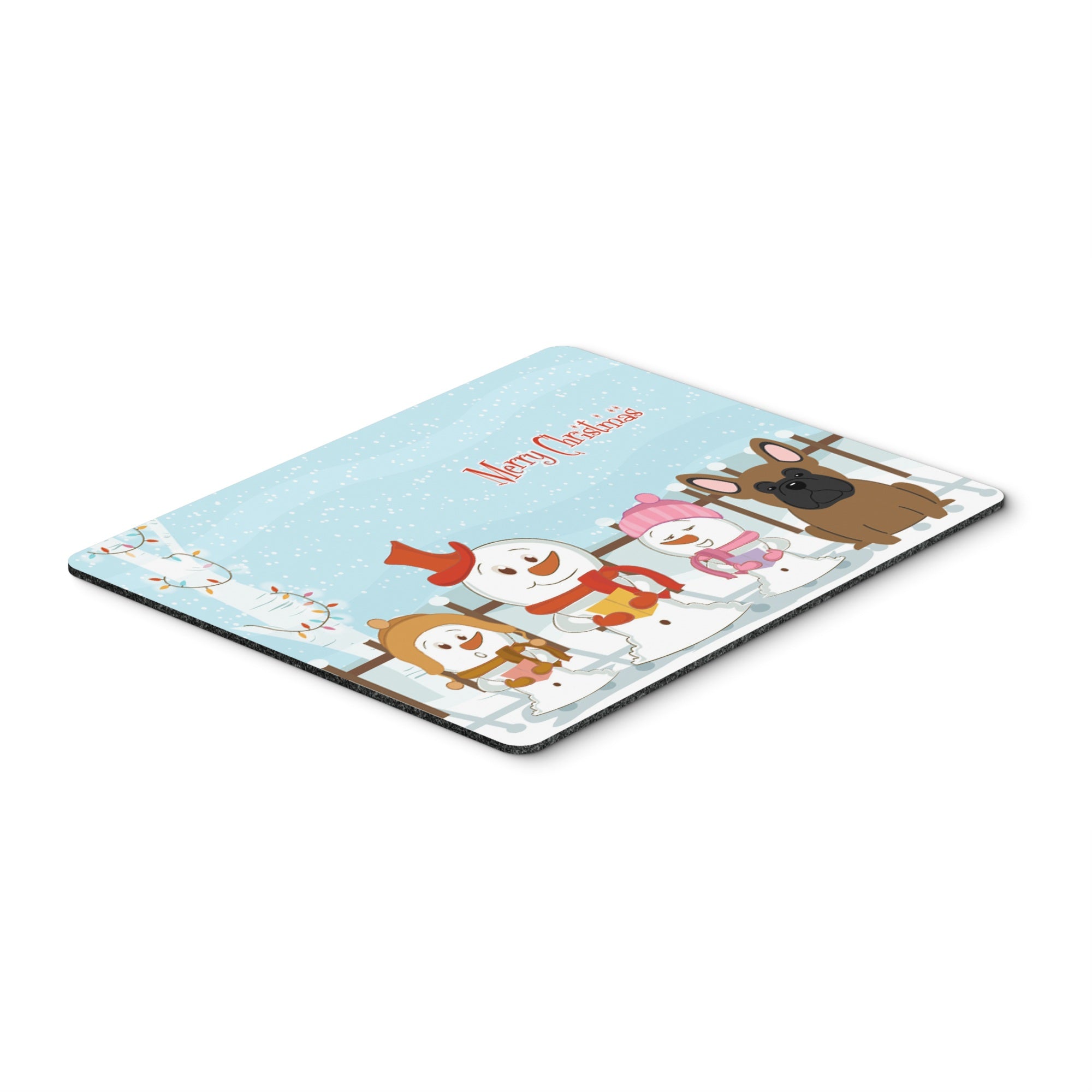 Caroline'S Treasures Merry Christmas French Bulldog Brown Mouse Pad, Multicolor, 7.75X9.25 (Bb2344Mp)