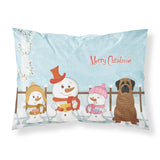 Caroline'S Treasures Merry Christmas Carolers Mastiff Brindle Fabric Standard Pillowcase Bb2346Pillowcase, Multicolor