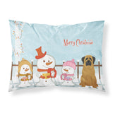 Caroline'S Treasures Merry Christmas Carolers Mastiff Fabric Standard Pillowcase Bb2349Pillowcase, Multicolor