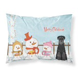 Caroline'S Treasures Merry Christmas Carolers Schnauzer Black Fabric Standard Pillowcase Bb2363Pillowcase, Multicolor