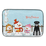 Caroline'S Treasures Merry Christmas Carolers Standard Schnauzer Black Grey Dish Drying Mat, 14 X 21