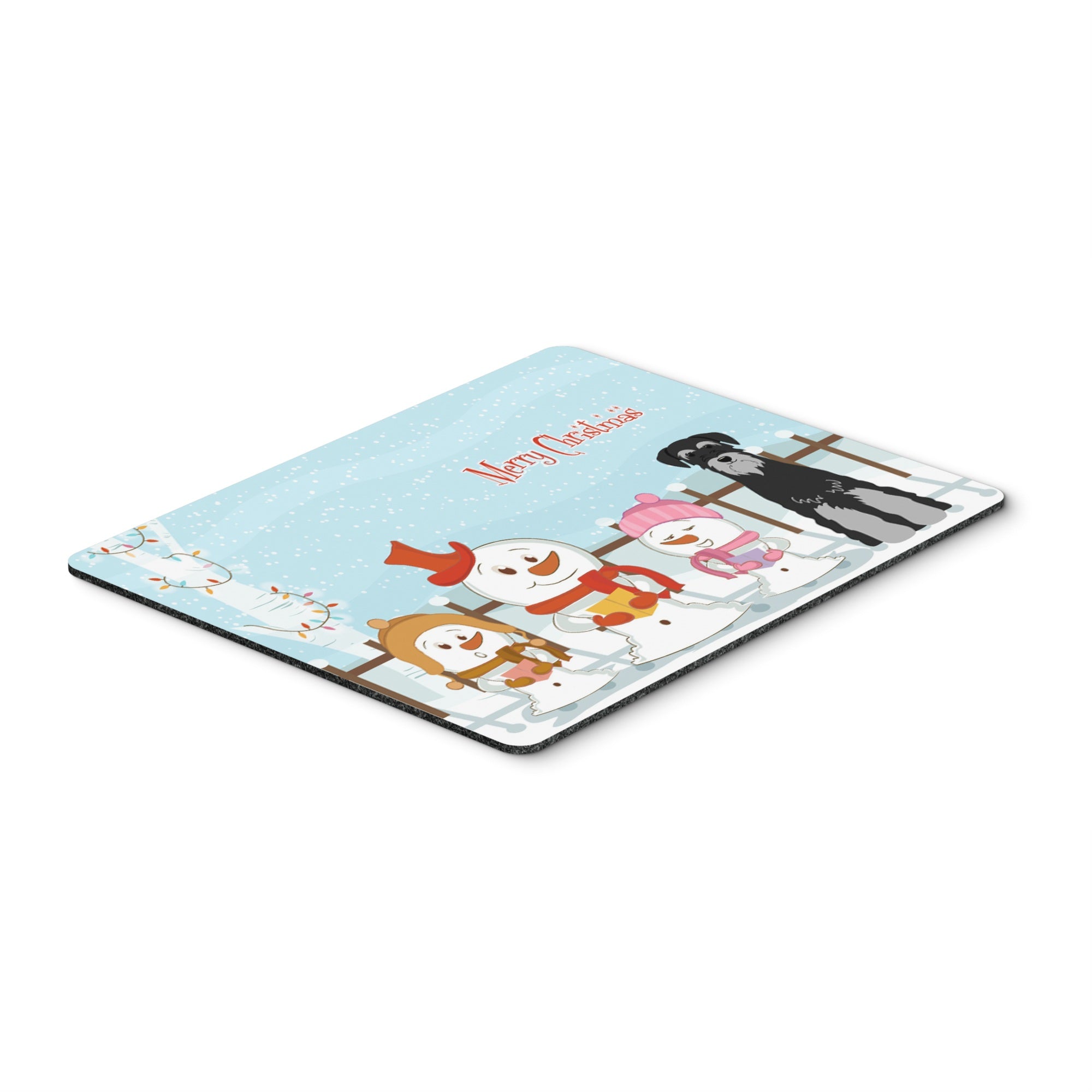 Caroline'S Treasures Merry Christmas Standard Schnauzer Black Grey Mouse Pad, Multicolor, 7.75X9.25 (Bb2365Mp)