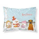 Caroline'S Treasures Merry Christmas Carolers Border Terrier Fabric Standard Pillowcase Bb2370Pillowcase, Multicolor