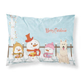 Caroline'S Treasures Merry Christmas Carolers White German Shepherd Fabric Standard Pillowcase Bb2376Pillowcase, Multicolor