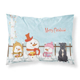 Caroline'S Treasures Merry Christmas Carolers Staffordshire Bull Terrier Blue Fabric Standard Pillowcase Bb2377Pillowcase, Mul