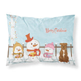 Caroline'S Treasures Merry Christmas Carolers Staffordshire Bull Terrier Brown Fabric Standard Pillowcase Bb2378Pillowcase, Mu