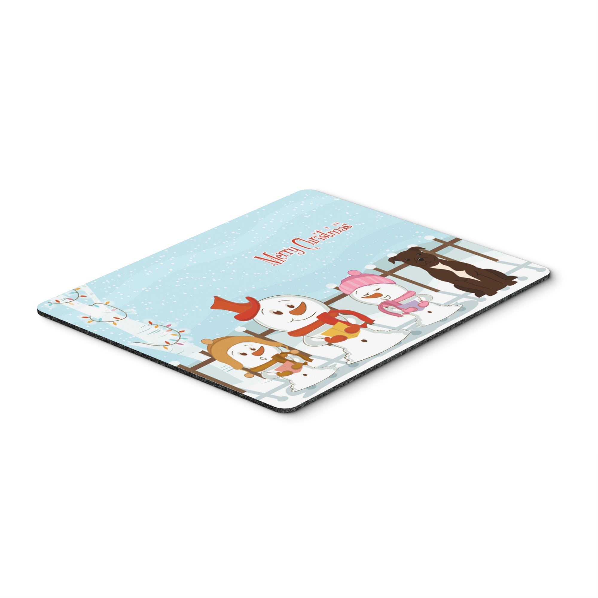 Caroline'S Treasures Merry Christmas Staffordshire Chocolate Mouse Pad, Multicolor, 7.75X9.25 (Bb2379Mp)
