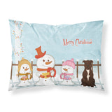 Caroline'S Treasures Christmas Carolers Merry Staffordshire Bull Terrier Chocolate Fabric Standard Pillowcase Bb2379Pillowcase