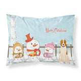 Caroline'S Treasures Merry Christmas Carolers Central Asian Shepherd Dog Fabric Standard Pillowcase Bb2380Pillowcase, Multicol
