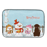 Caroline'S Treasures Merry Christmas Carolers Chocolate Labrador Dish Drying Mat, 14 X 21