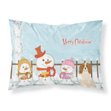 Caroline'S Treasures Merry Christmas Carolers Cavalier Spaniel Fabric Standard Pillowcase Bb2389Pillowcase, Multicolor