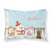 Caroline'S Treasures Merry Christmas Carolers Glen Of Imal Tan Fabric Standard Pillowcase Bb2391Pillowcase, Multicolor