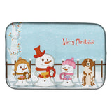 Caroline'S Treasures Merry Christmas Carolers Brittany Spaniel Dish Drying Mat, 14 X 21