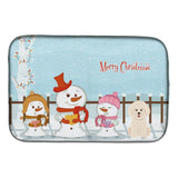 Caroline'S Treasures Merry Christmas Carolers Bichon Frise Dish Drying Mat, 14 X 21