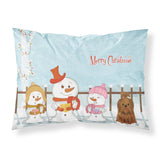 Caroline'S Treasures Merry Christmas Carolers Shih Tzu Chocolate Fabric Standard Pillowcase Bb2417Pillowcase, Multicolor