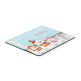 Caroline'S Treasures Merry Christmas Bedlington Terrier Blue Mouse Pad, Multicolor, 7.75X9.25 (Bb2421Mp)