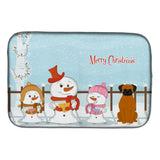 Caroline'S Treasures Merry Christmas Carolers Fawn Boxer Dish Drying Mat, 14 X 21