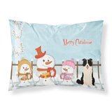 Caroline'S Treasures Merry Christmas Carolers Border Collie Black White Fabric Standard Pillowcase Bb2449Pillowcase, Multicolo