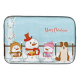 Caroline'S Treasures Merry Christmas Carolers Border Collie Red White Dish Drying Mat, 14 X 21