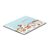 Caroline'S Treasures Merry Christmas Border Collie Red White Mouse Pad, Multicolor, 7.75X9.25 (Bb2450Mp)