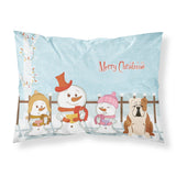 Caroline'S Treasures Merry Christmas Carolers English Bulldog Fawn White Fabric Standard Pillowcase Bb2456Pillowcase, Multicol