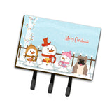 Caroline'S Treasures Merry Christmas Carolers English Bulldog Grey Brindle Leash Or Key Holder Bb2457Th68, Triple, Multicolor,