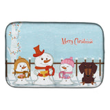 Caroline'S Treasures Merry Christmas Carolers Dachshund Chocolate Dish Drying Mat, 14 X 21