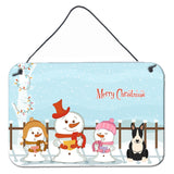 Caroline'S Treasures Christmas Carolers Merry Bull Terrier Black White Wall Or Door Hanging Prints Bb2464Ds812, 8 X 12