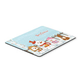 Caroline'S Treasures Merry Christmas Carolers Bull Terrier Red Mouse Pad, Multicolor, 7.75X9.25 (Bb2465Mp)