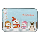 Caroline'S Treasures Merry Christmas Carolers Bull Terrier Dark Brindle Dish Drying Mat, 14 X 21