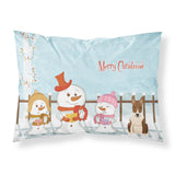 Caroline'S Treasures Merry Christmas Carolers Bull Terrier Brindle Fabric Standard Pillowcase Bb2468Pillowcase, Multicolor