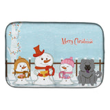 Caroline'S Treasures Merry Christmas Carolers Chow Blue Dish Drying Mat, 14 X 21