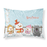 Caroline'S Treasures Merry Christmas Carolers Chow Blue Fabric Standard Pillowcase Bb2470Pillowcase, Multicolor