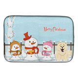 Caroline'S Treasures Merry Christmas Carolers Chow White Dish Drying Mat, 14 X 21