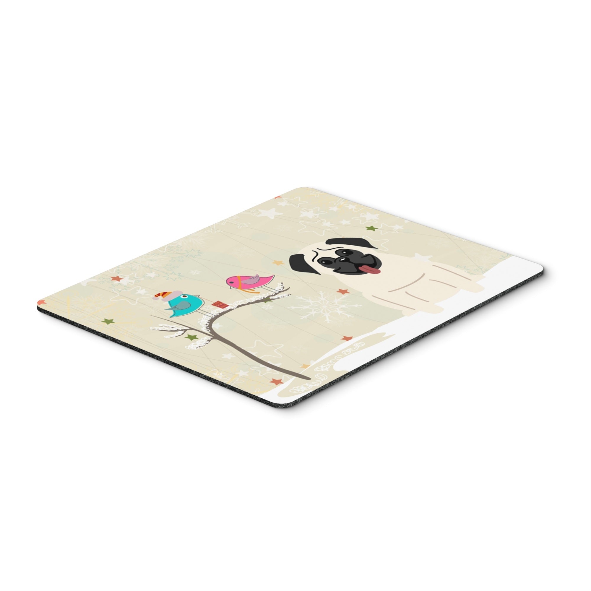 Caroline'S Treasures Christmas Presents Between Friends Pug Cream Mouse Pad, Multicolor, 7.75X9.25 (Bb2476Mp)