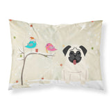 Caroline'S Treasures Christmas Presents Between Friends Pug Cream Fabric Standard Pillowcase Bb2476Pillowcase, Multicolor