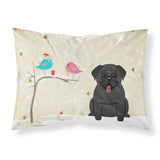 Caroline'S Treasures Christmas Presents Between Friends Pug Black Fabric Standard Pillowcase Bb2478Pillowcase, Multicolor