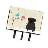 Caroline'S Treasures Christmas Presents Between Friends Pug Black Leash Or Key Holder Bb2478Th68, Triple, Multicolor