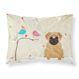 Caroline'S Treasures Christmas Presents Between Friends Pug Brown Fabric Standard Pillowcase Bb2479Pillowcase, Multicolor