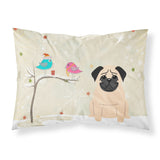 Caroline'S Treasures Christmas Presents Between Friends Pug Fawn Fabric Standard Pillowcase Bb2480Pillowcase, Multicolor